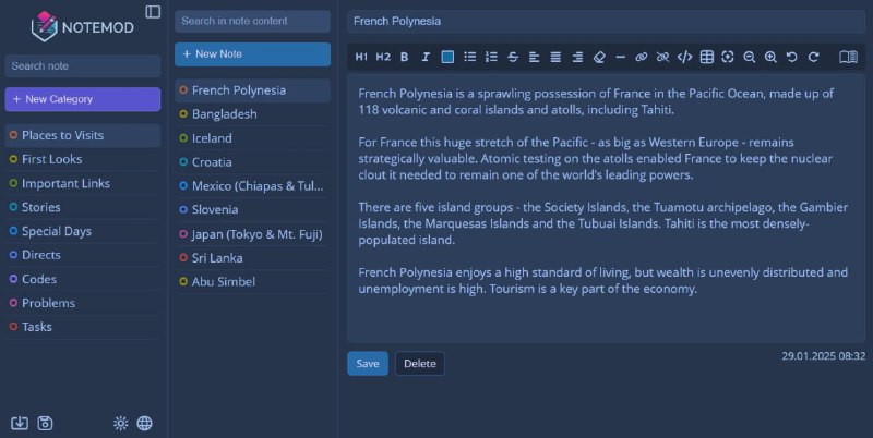 Notemod：开源 免费 笔记 应用